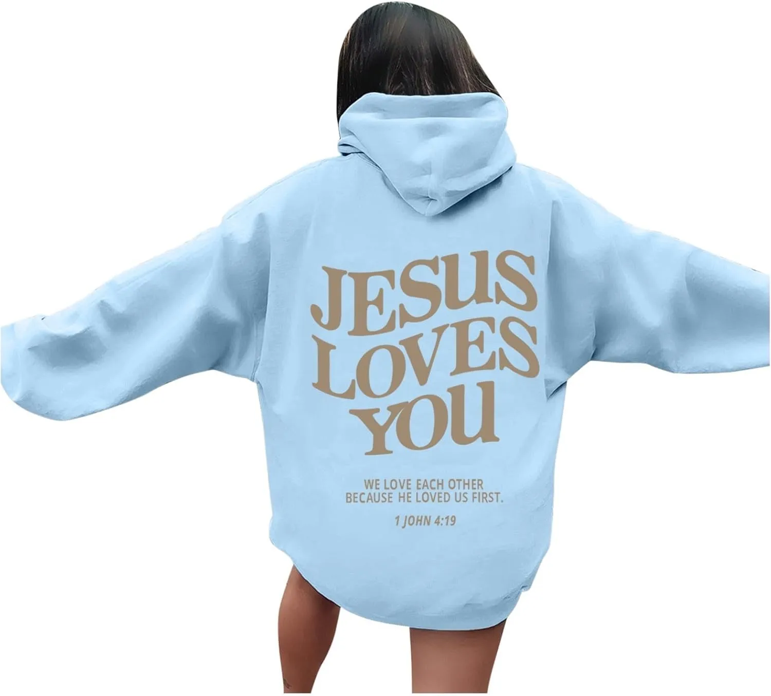Jesus Loves You Hoodie for Women Men Have A Good Day Christian Hooded Sweatshirts Bible Verse Religious Pullover Tops