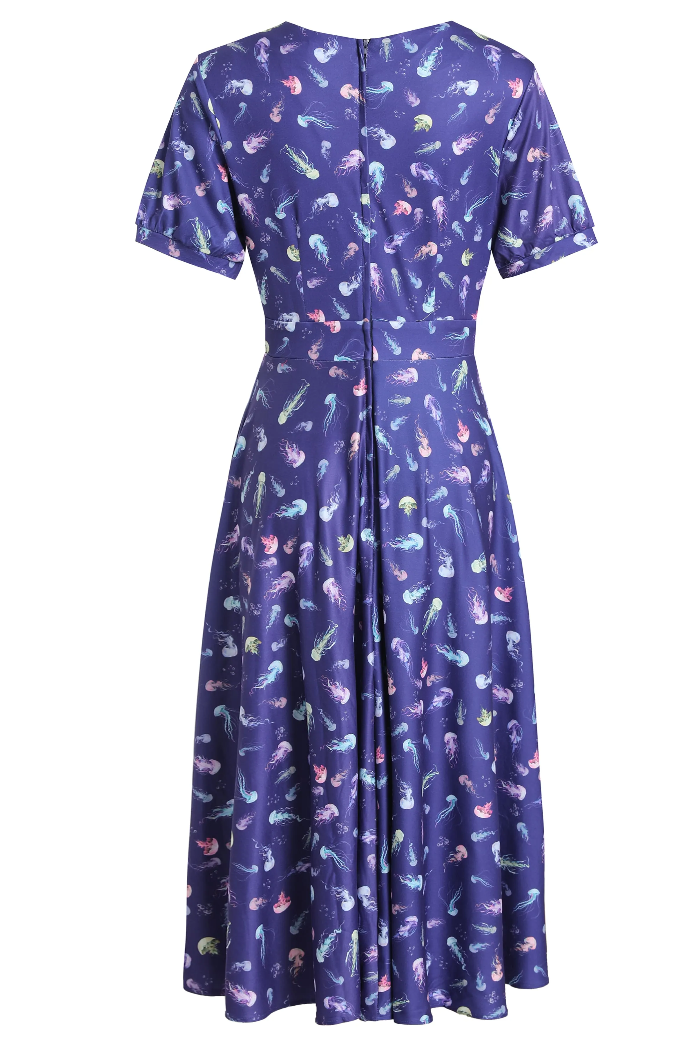 Julia Purple Jellyfish Sleeved Dress