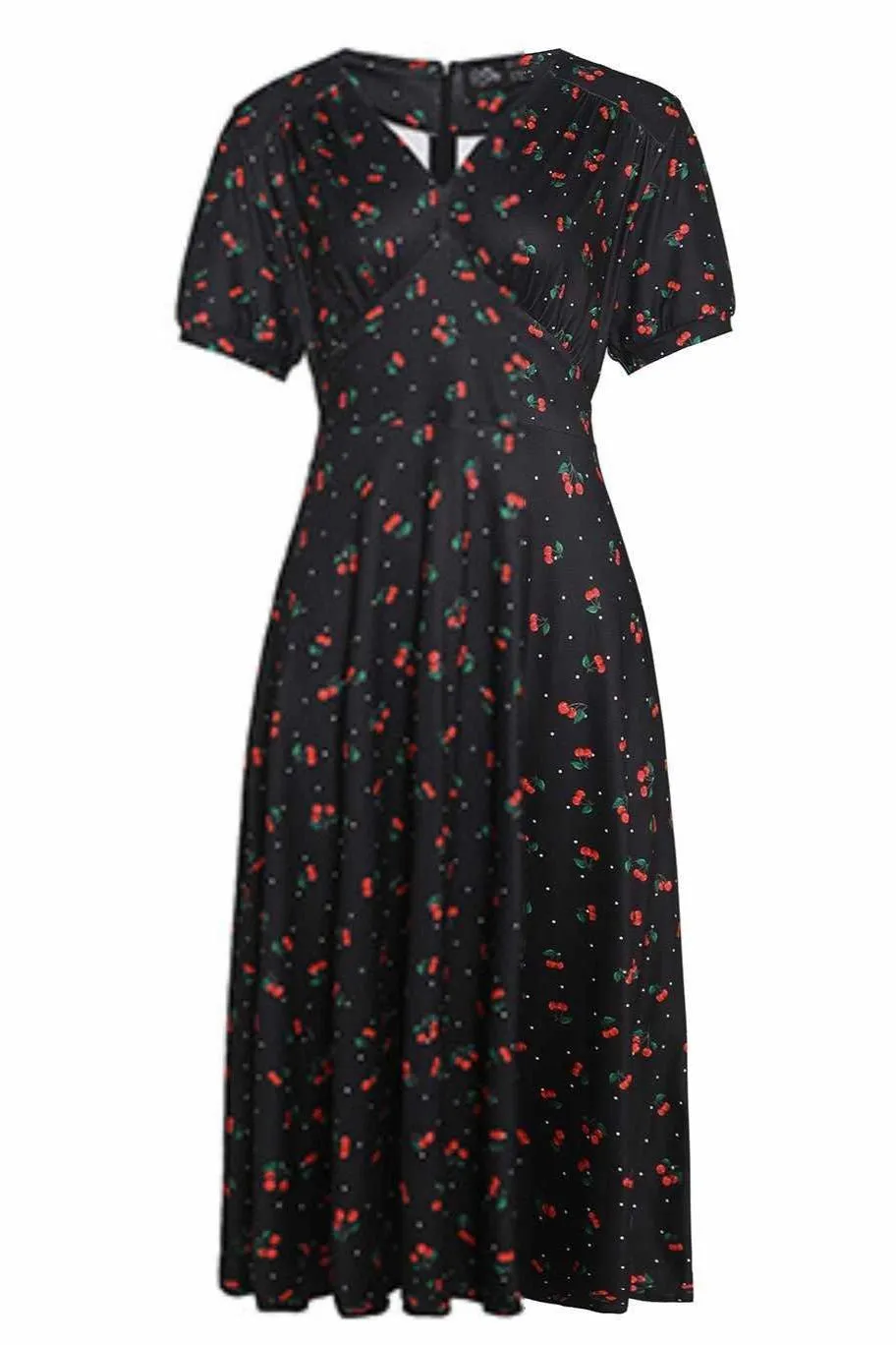 Julia Retro Black Cherry Tea Dress