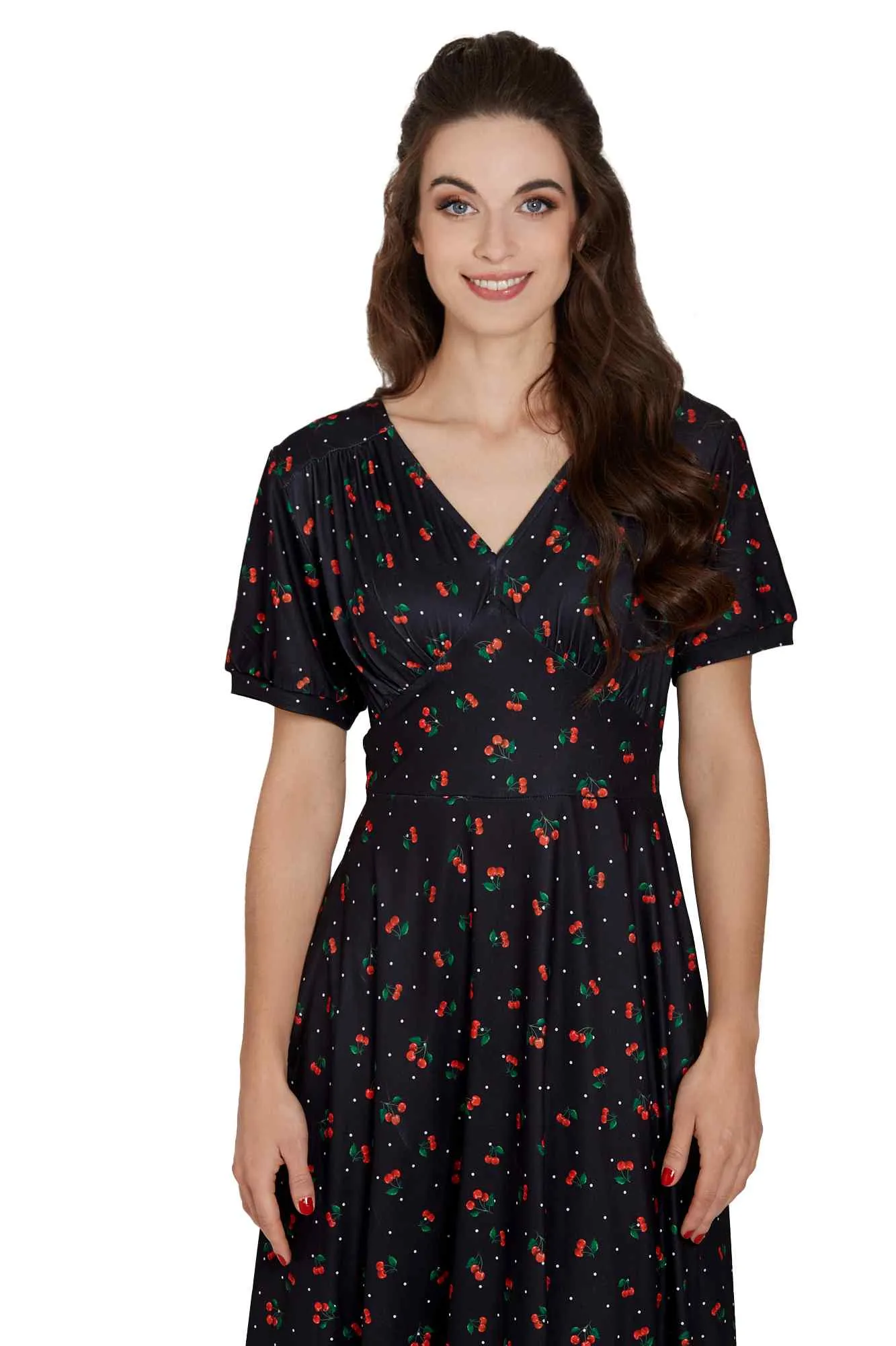Julia Retro Black Cherry Tea Dress