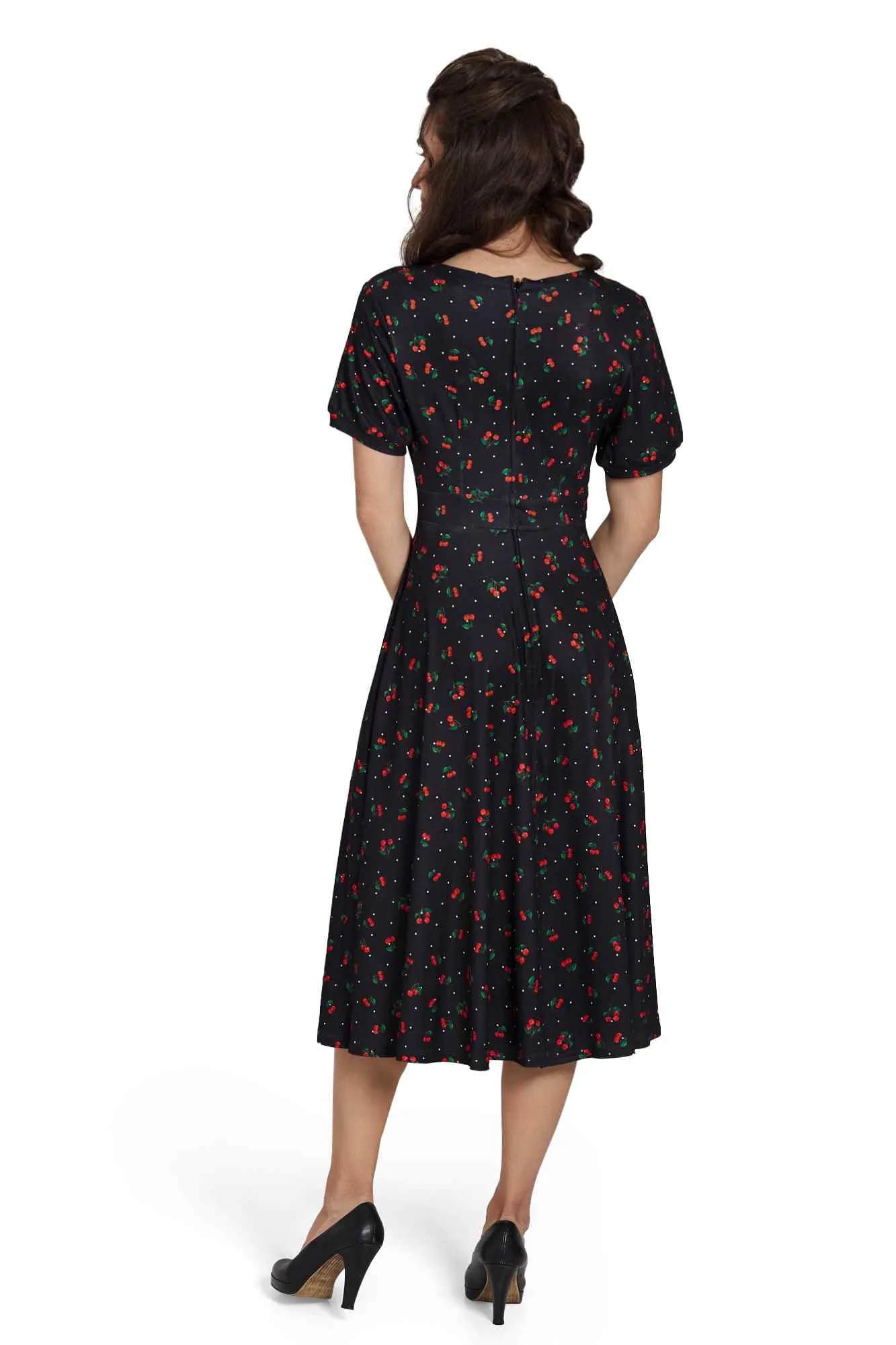 Julia Retro Black Cherry Tea Dress