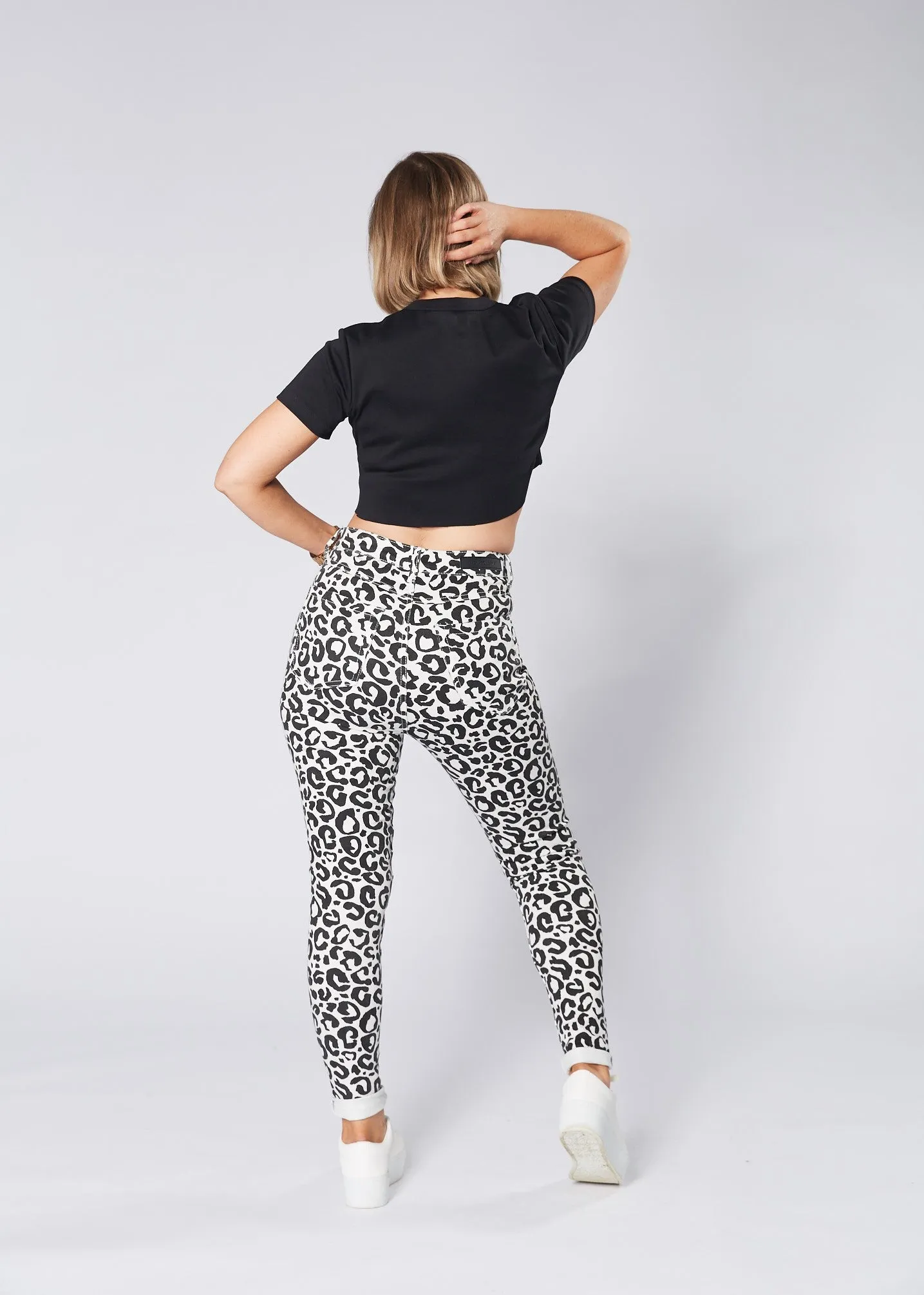 Lana Jeans - Grey Leopard