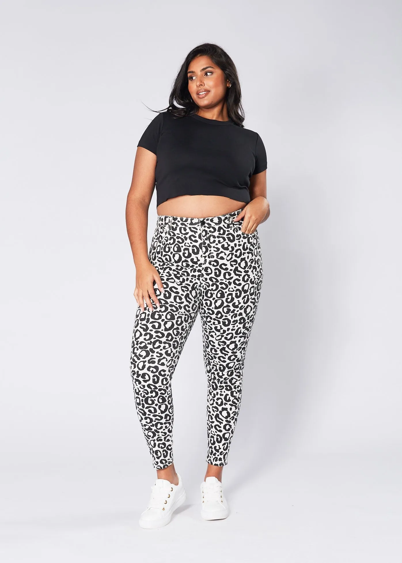 Lana Jeans - Grey Leopard