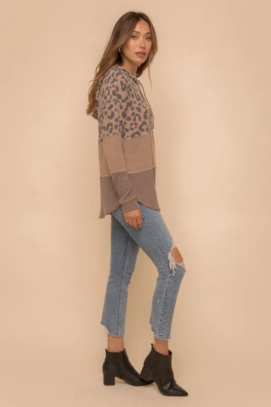 Leopard Mixed Media Hoodie