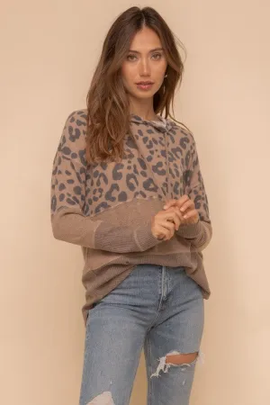 Leopard Mixed Media Hoodie