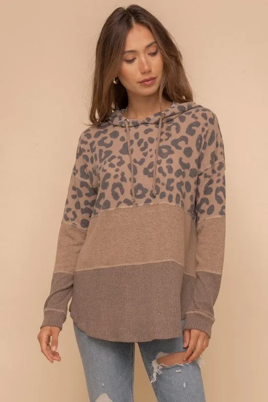 Leopard Mixed Media Hoodie