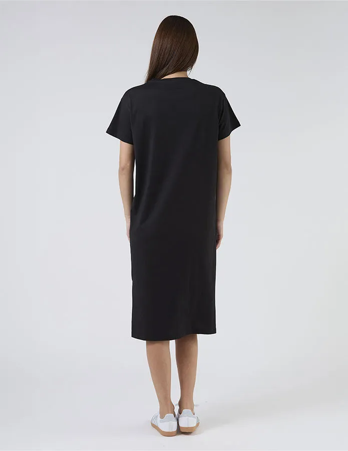 Maxie T-Shirt Dress - Black and White Stripe Star