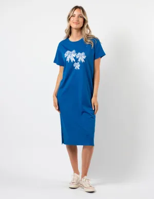 Maxie T-Shirt Dress - Deep Blue Bowtiful Bow