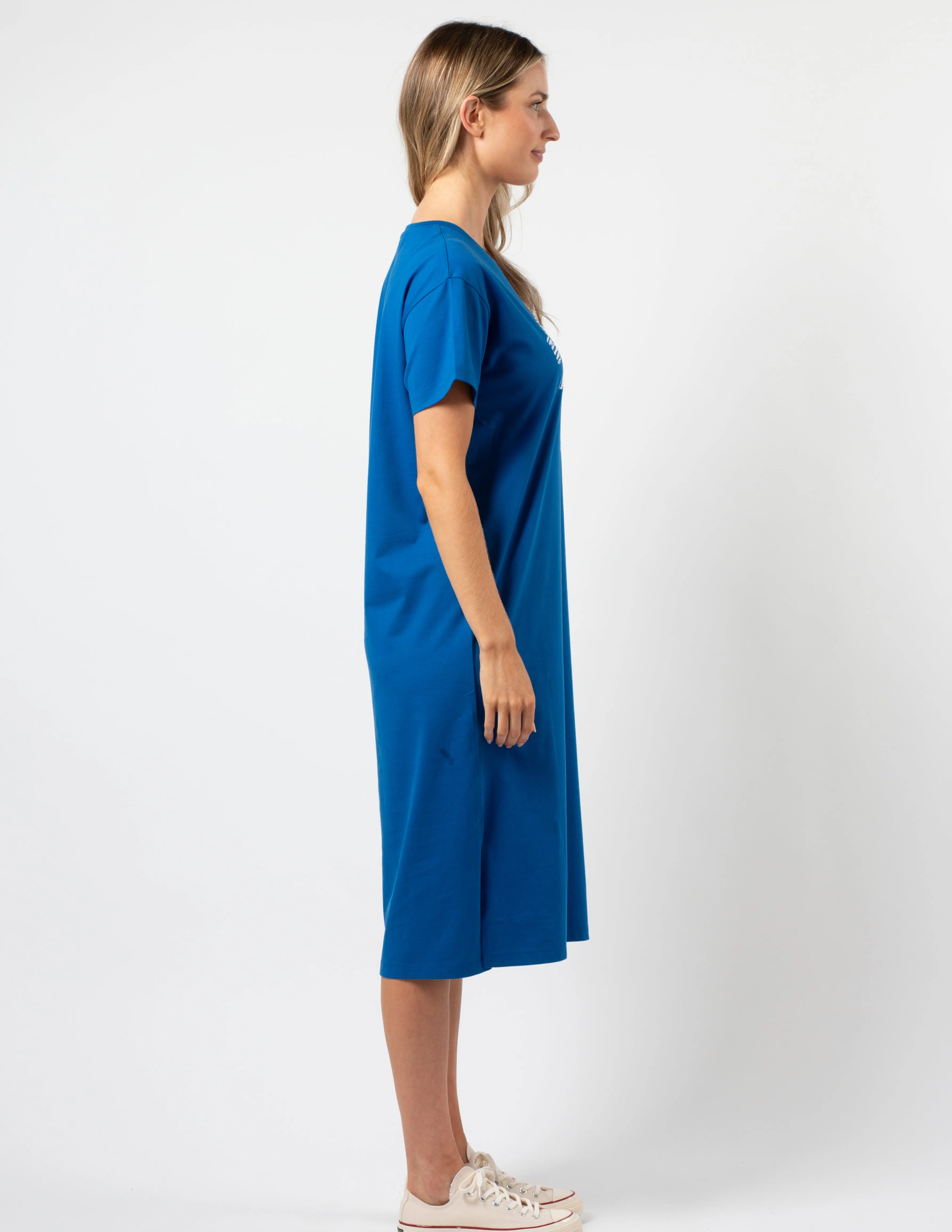 Maxie T-Shirt Dress - Deep Blue Bowtiful Bow