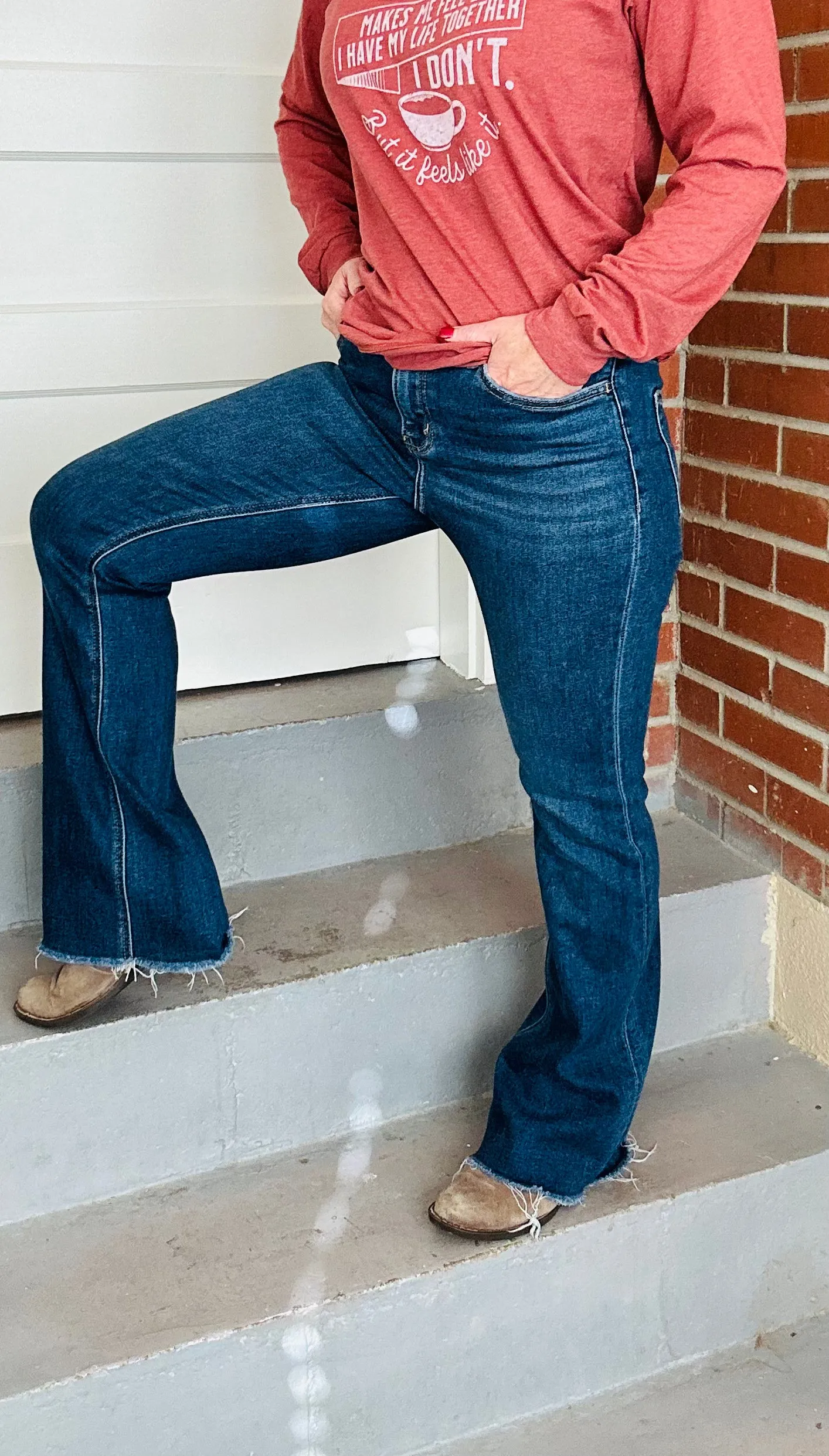 Mel High Rise Boot Cut Jeans - Restocking Soon