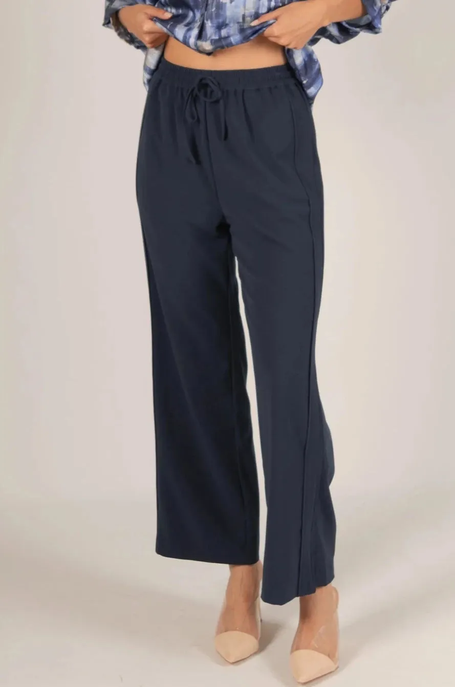 Navy Wide Leg Pants