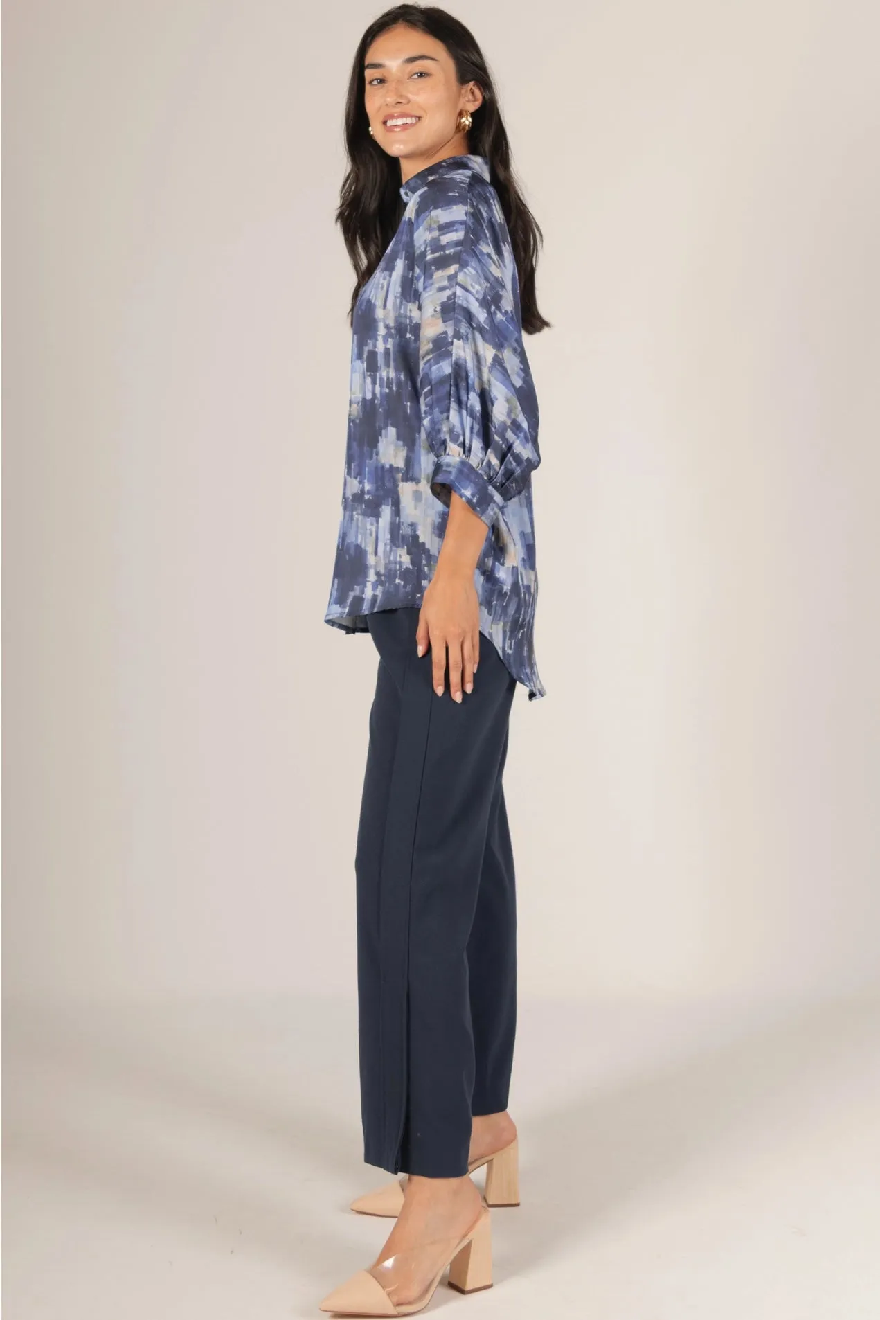 Navy Wide Leg Pants