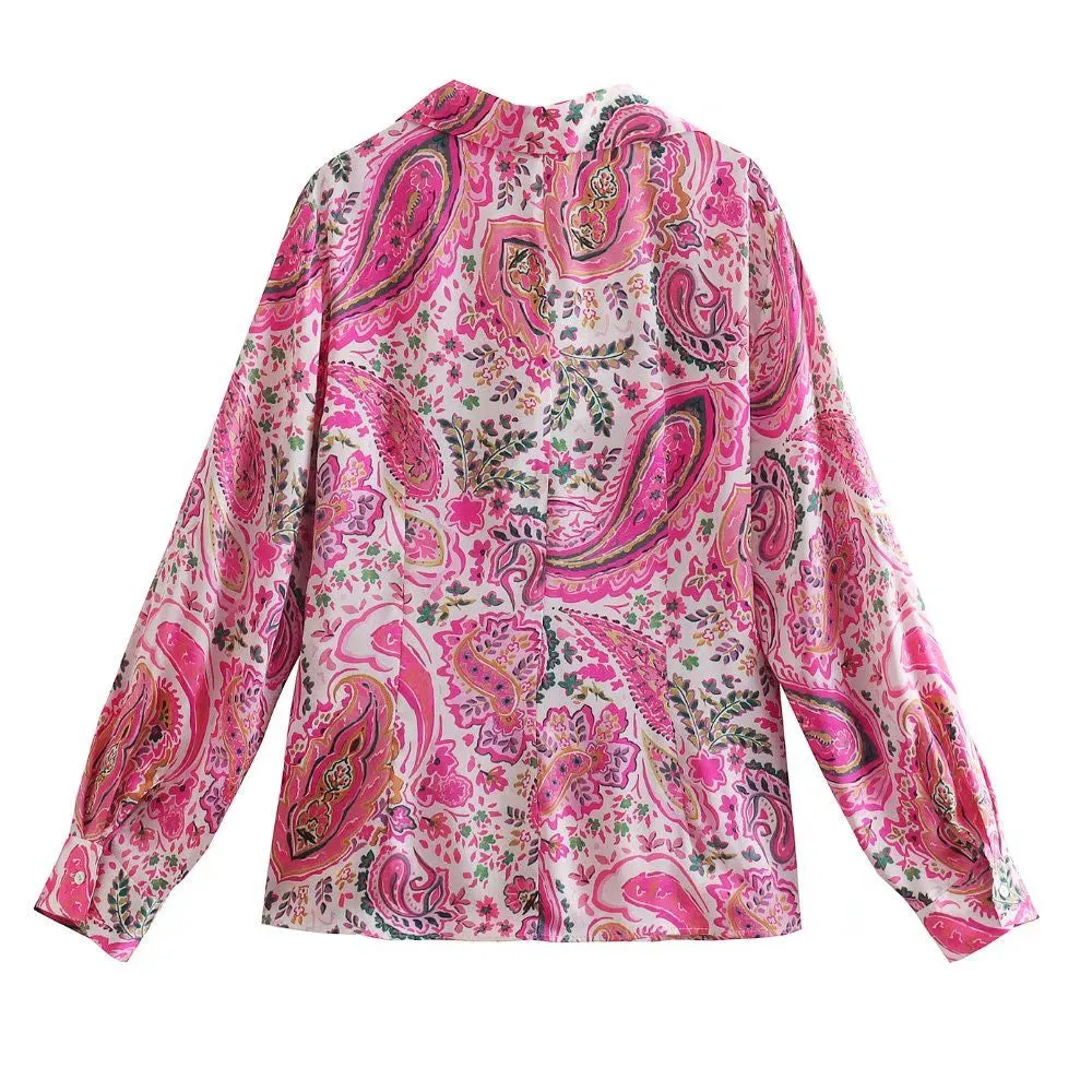 Paisley Print Cozy Long Sleeve
