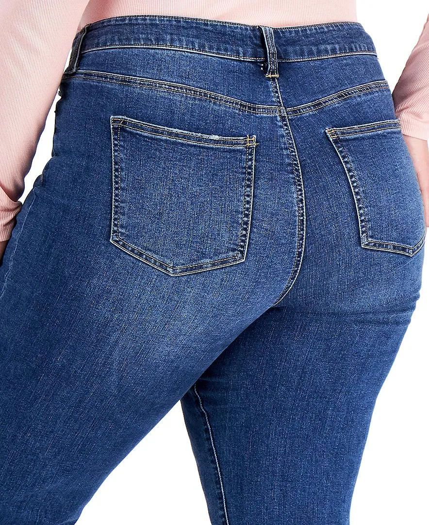 Plus Trendy Ripped Girlfriend Jeans