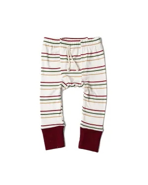 rib knit pant CO - triple stripe red contrast