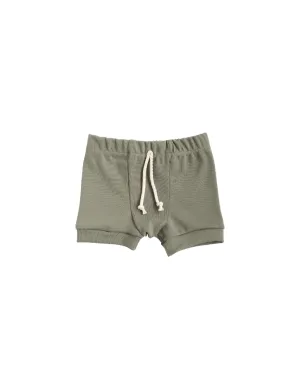rib knit shorts CO - vetiver