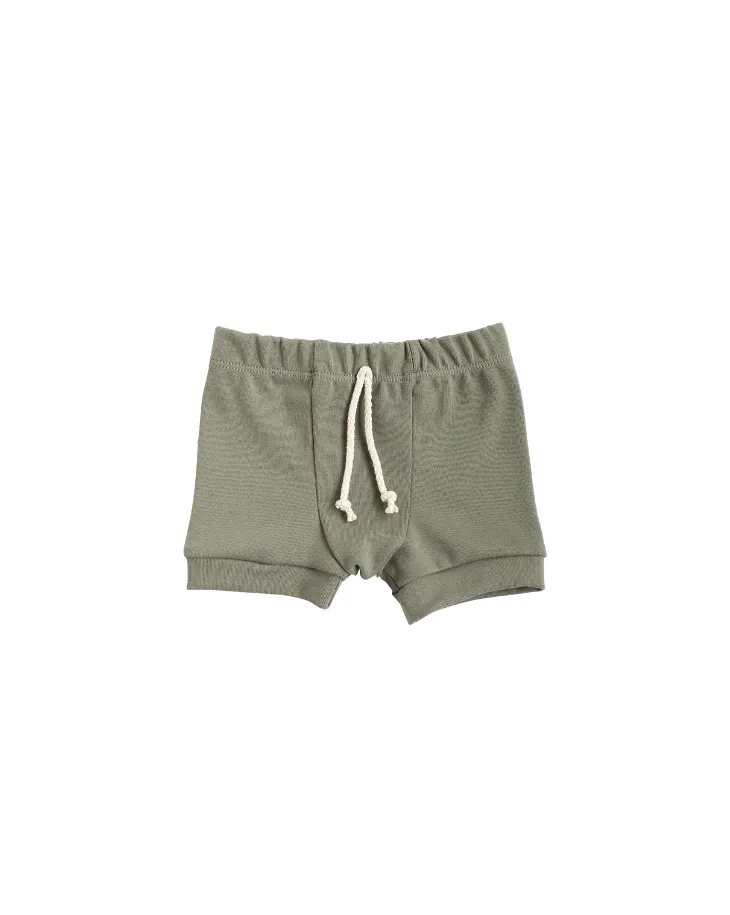 rib knit shorts CO - vetiver