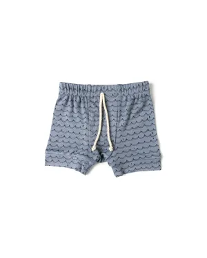 rib knit shorts CO - waves on ocean