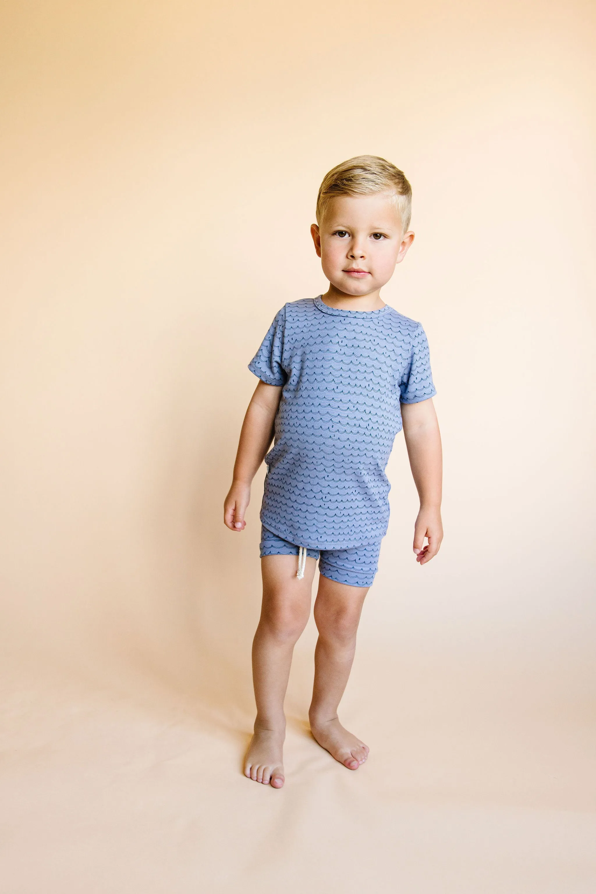 rib knit shorts CO - waves on ocean