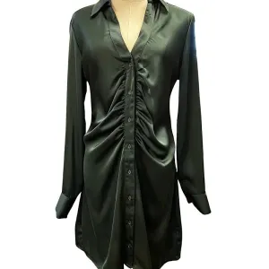 Riley Satin Ruched Front Dress