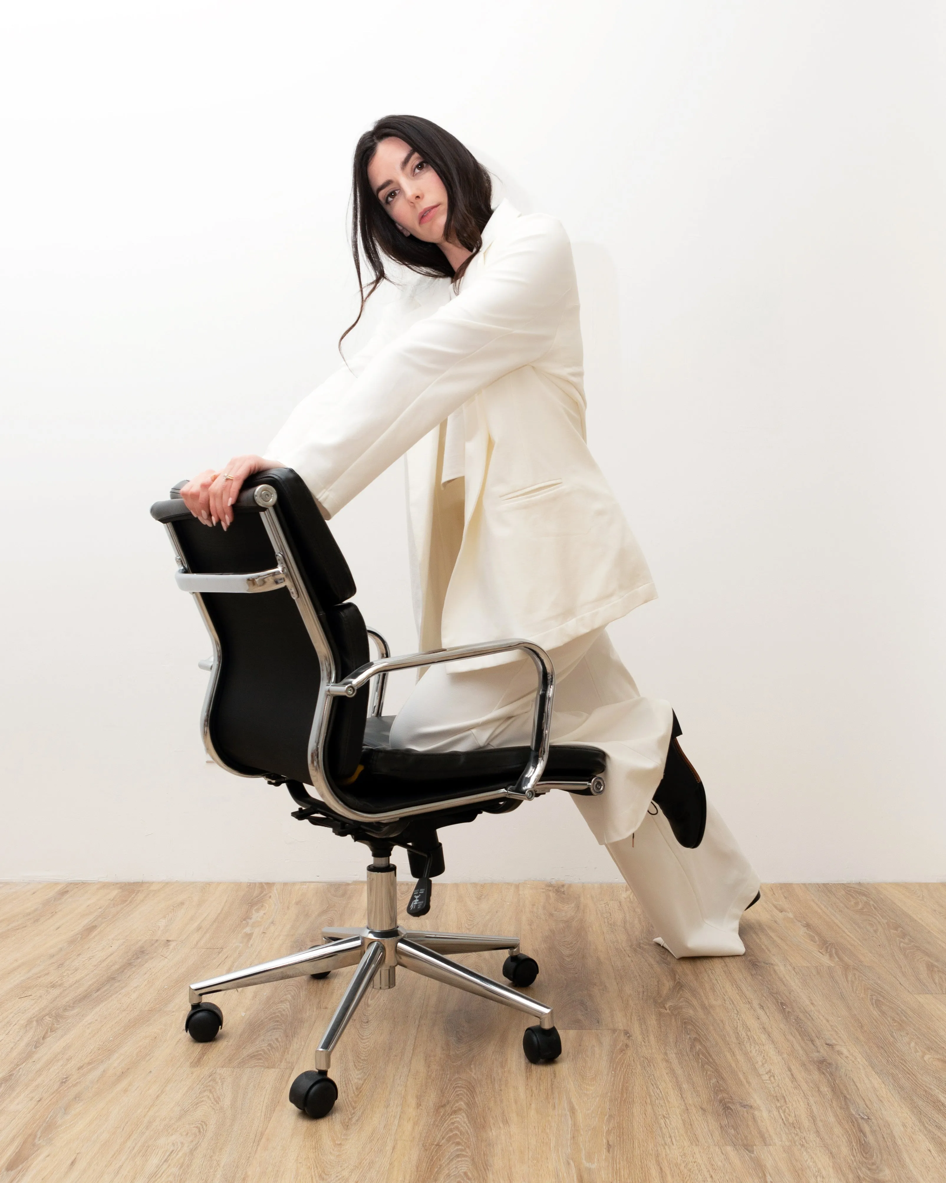 Ripley Rader Off-White Ponte Knit Oversized Blazer
