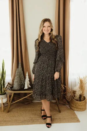 Ruffle Floral Midi