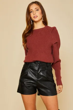 Rust Power Shoulder Sweater