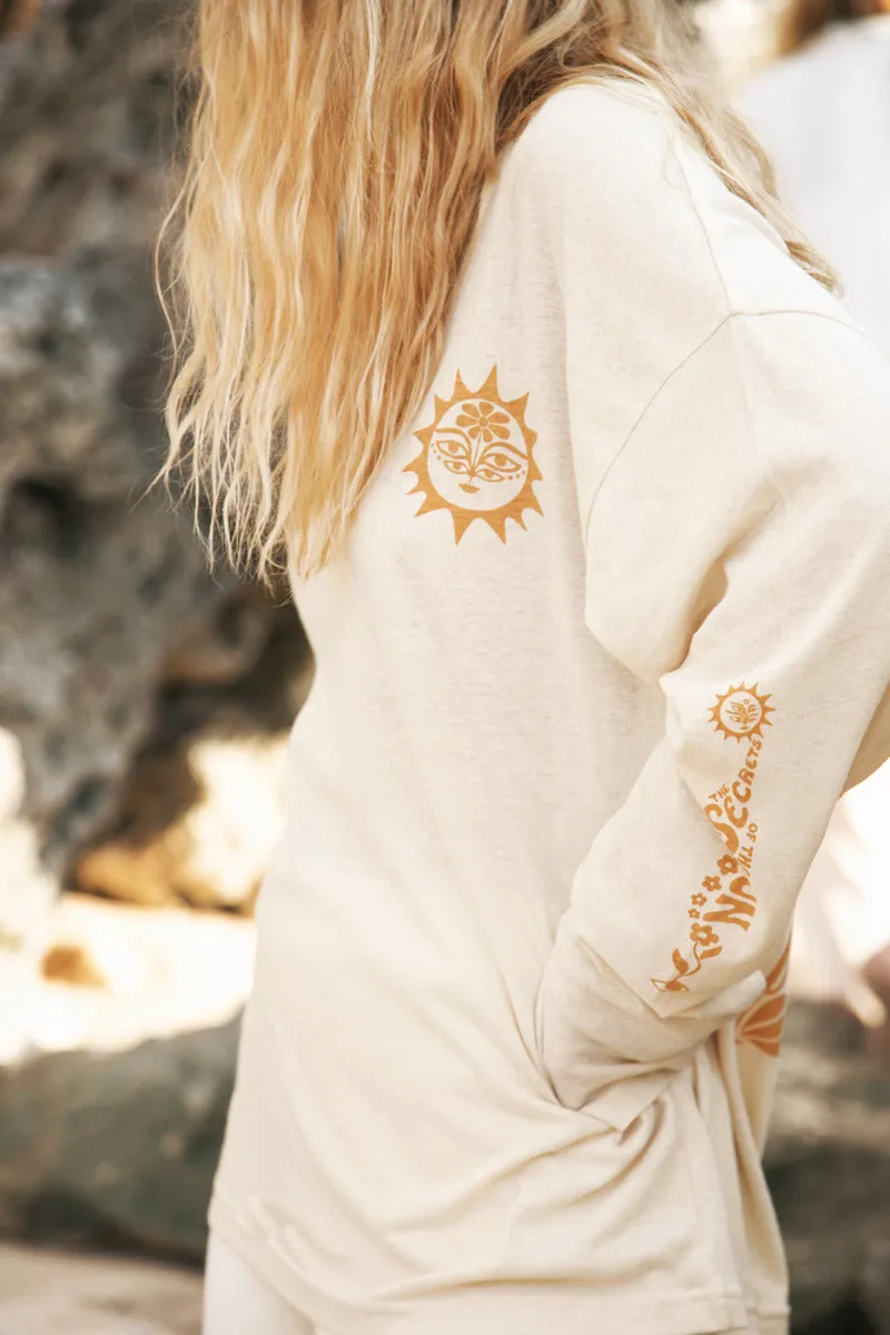 SECRETS OF SUN L/S TOP - BEIGE