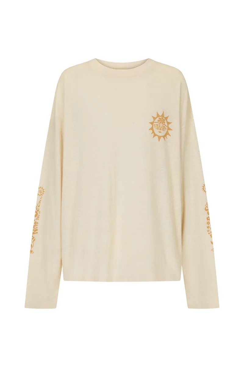 SECRETS OF SUN L/S TOP - BEIGE
