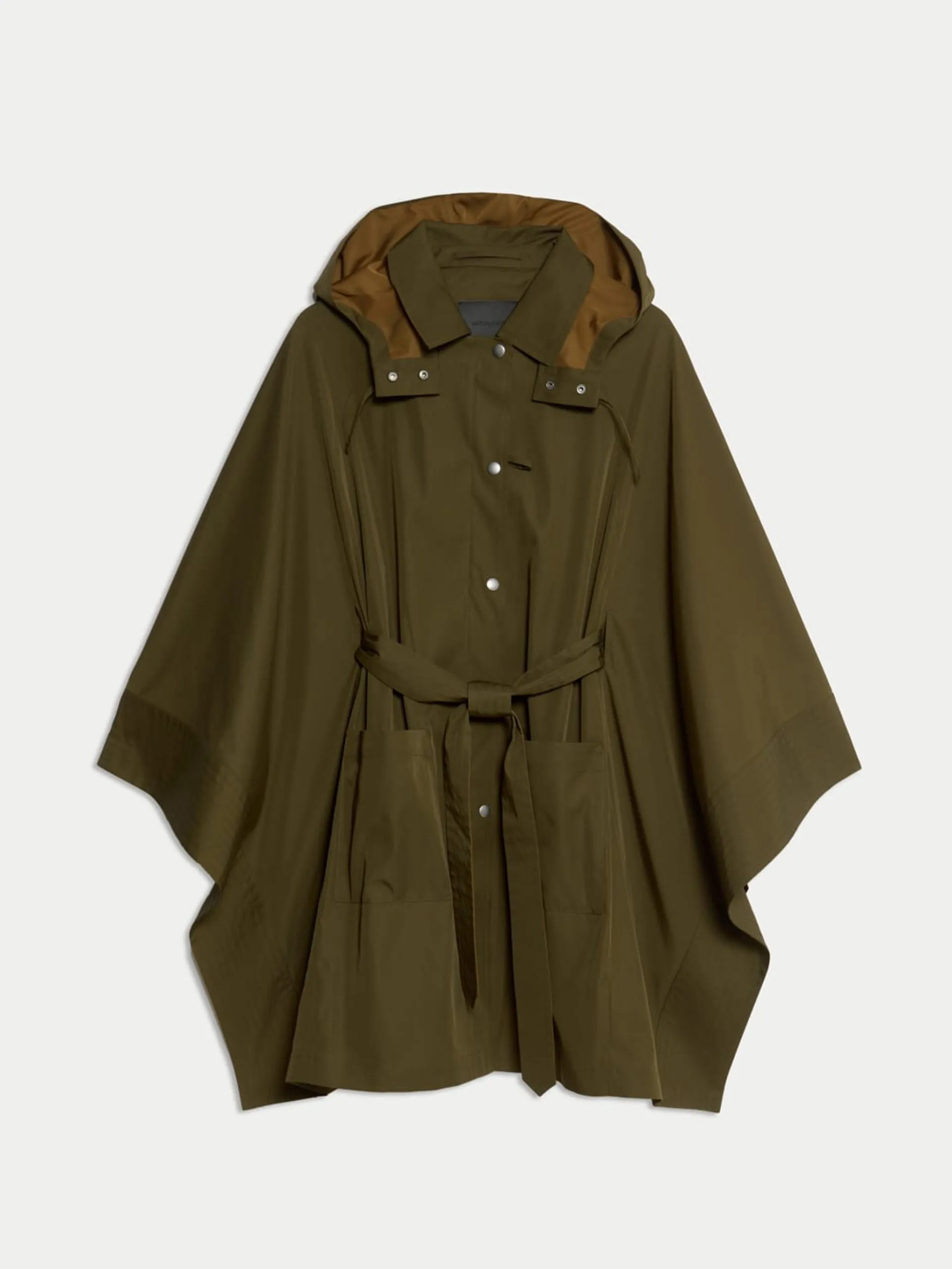 Showerproof cape style trench coat
