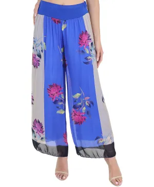 Silk Floral Print Pants