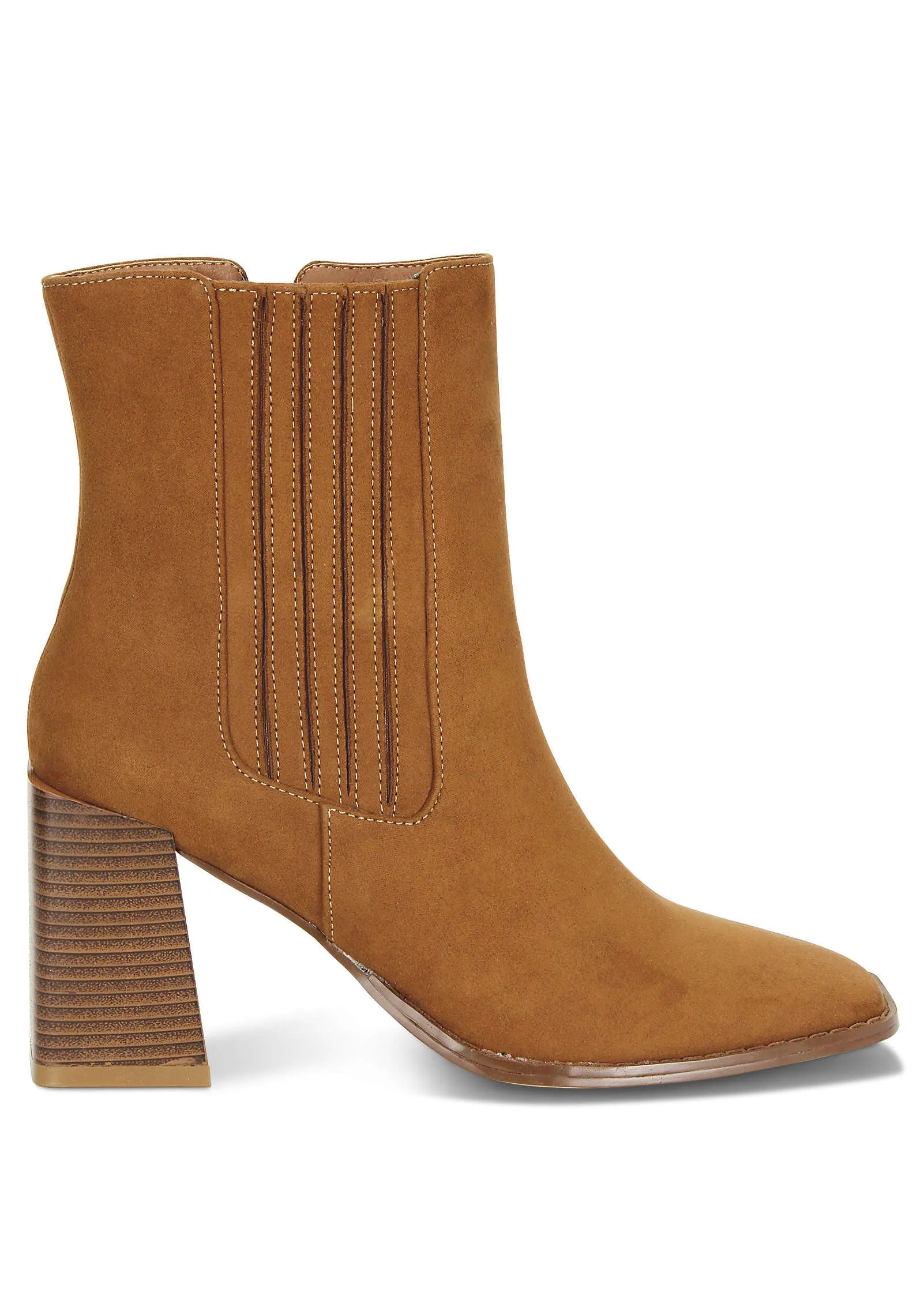 Square Toe Booties - Cognac