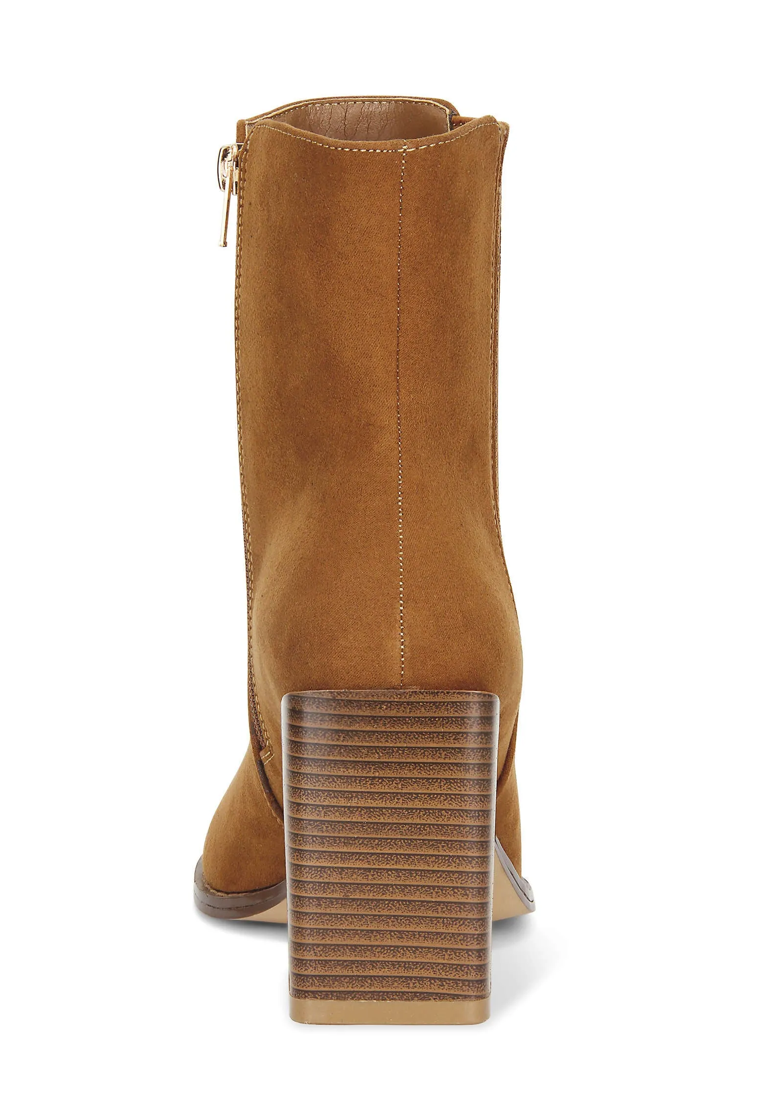 Square Toe Booties - Cognac
