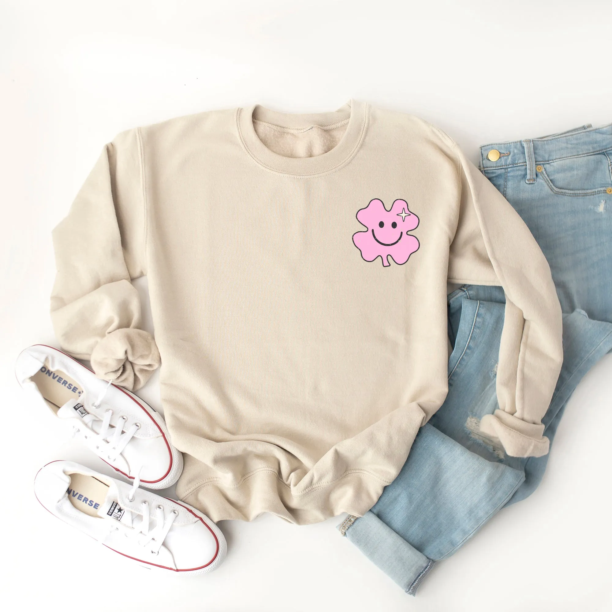 Stay Gold Lucky Shamrocks | Front and Back Sweatshirt