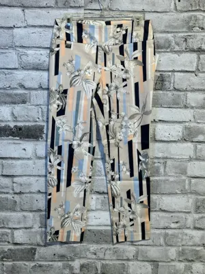 Striped Floral Dress Pants