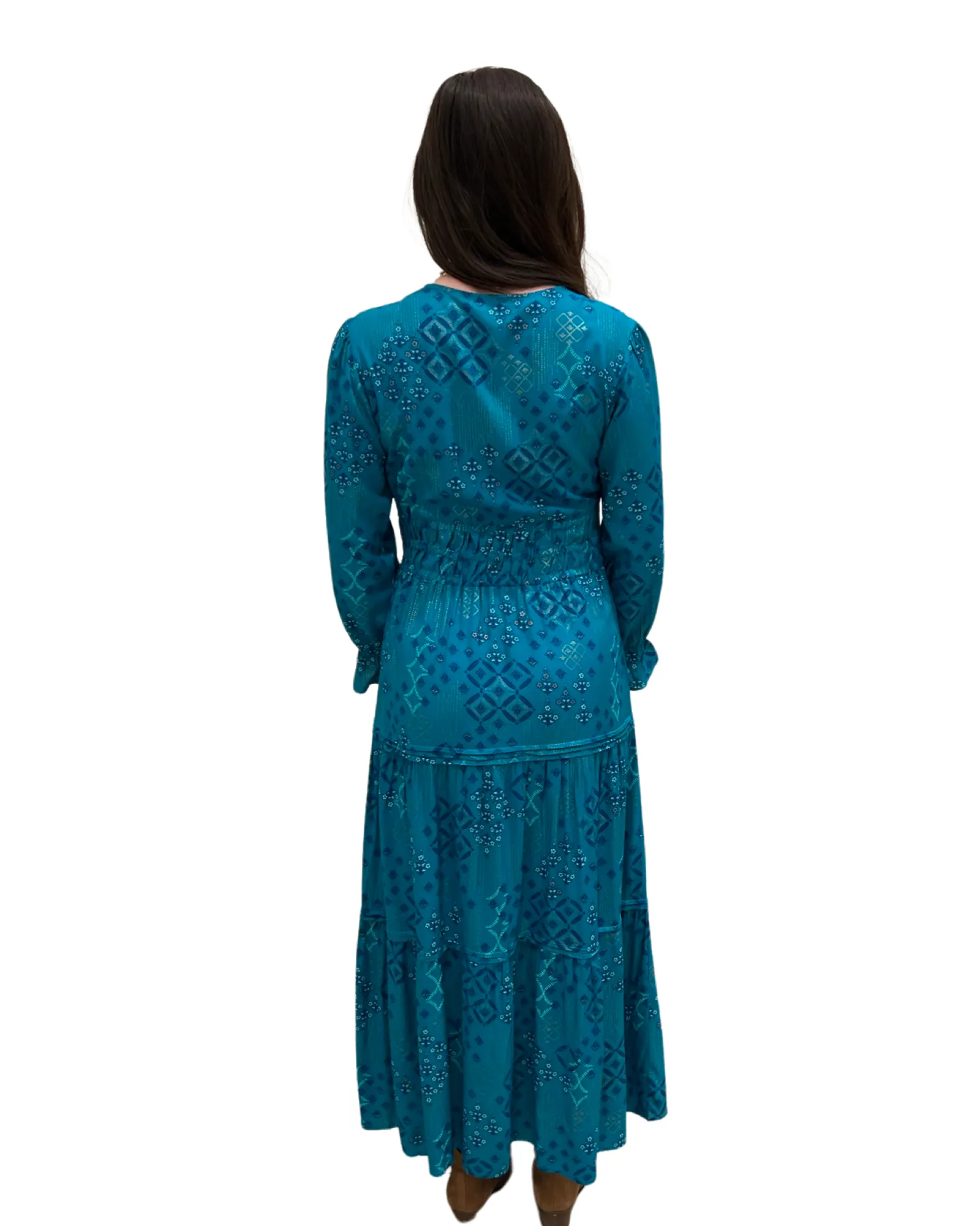 The Sydney Long Length Long Sleeve Dress in Jade