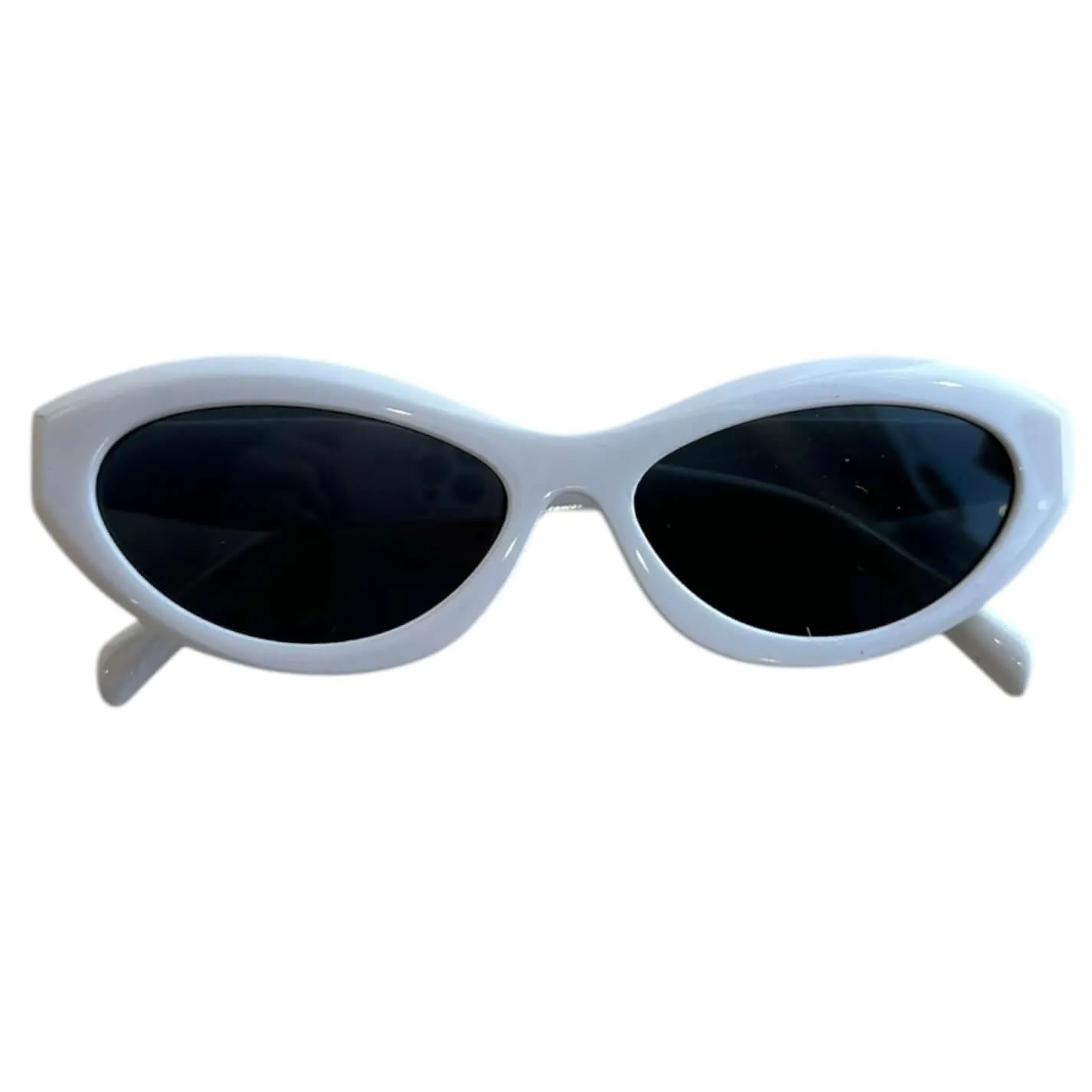 Trendy Oval Sunglasses - White
