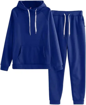 Women's Fashion Outfits Long Sleeve Crewneck Color Block Outfit Sweatshirt and Wide Leg Sweatpant Sweatsuits