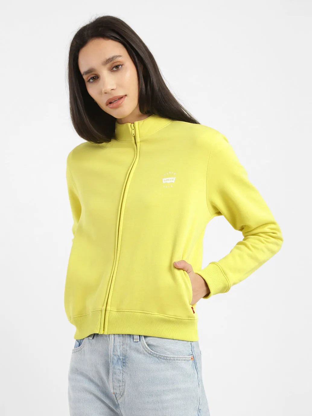 Women's Solid High Neck Sweatshirt