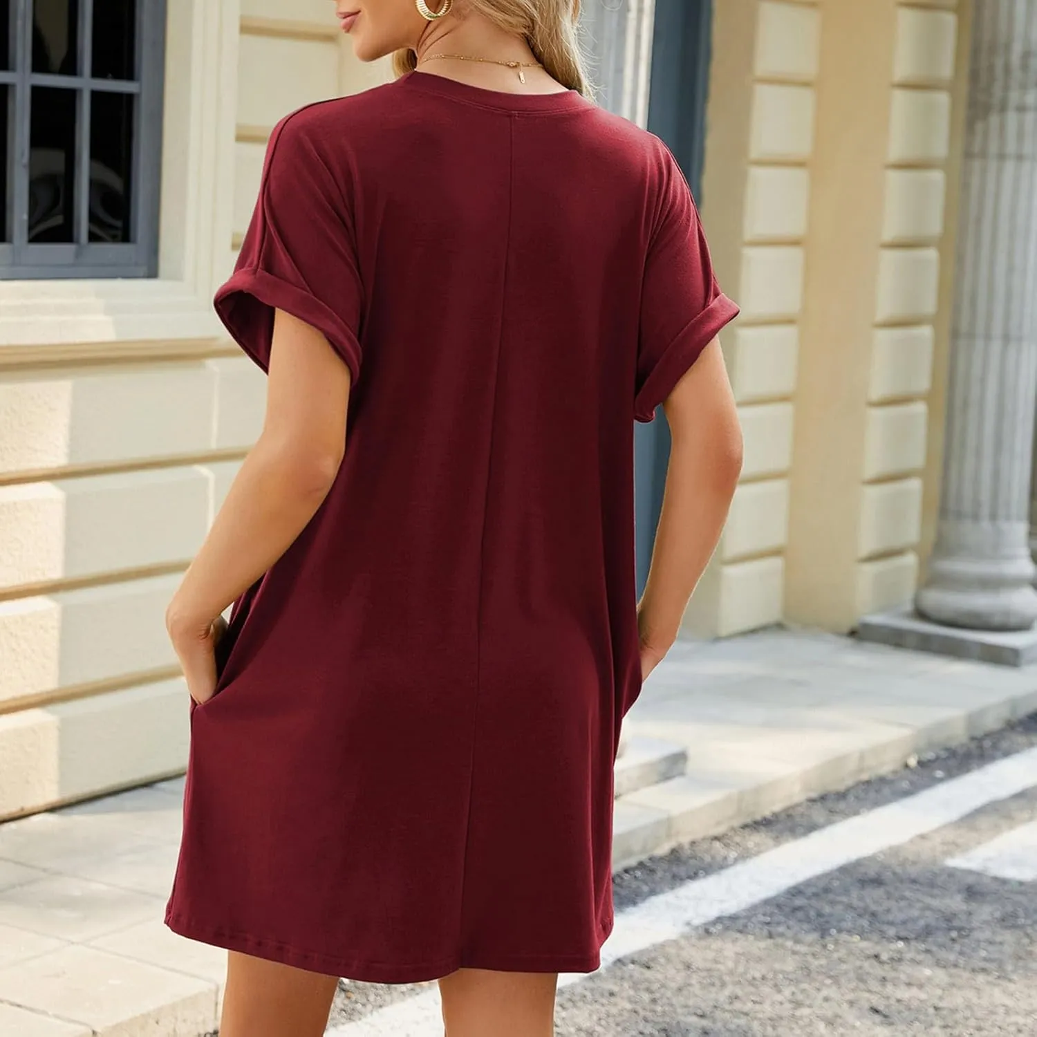 Womens T Shirt Dress Short Sleeve Casual Dresses Plus Size Summer Shirt Dress Comfy Flowy Cute Swing Tunic Dress